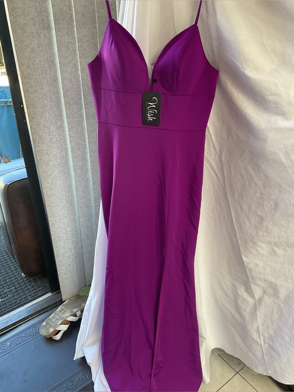 Wish Vibrant Purple Spaghetti-Strap Maxi Dress